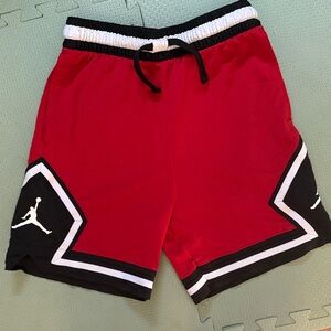 Jordan Red Basketball Shorts with Black & White Trim